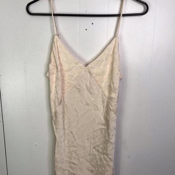 Love Stitch Dress Womens M Slip Polka Dot Babydoll Light Pink Asymmetrical Hem - Picture 2 of 7